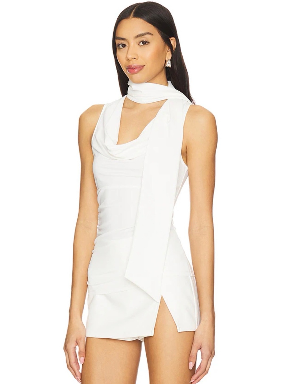 superdown White Sleeveless Drape Neck Top **TOP ONLY** - Picture 2 of 3